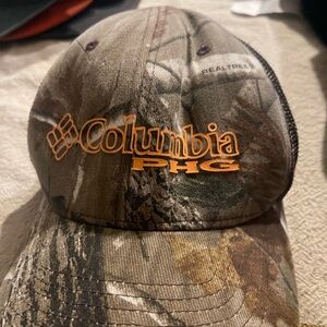 Columbia PHG Flexfit Realtree Camo/Brown/Orange Ball Cap Hat - L/XL